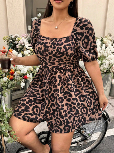 Fierce Plus Size Leopard Print Romper