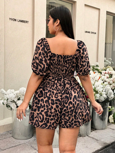 Fierce Plus Size Leopard Print Romper