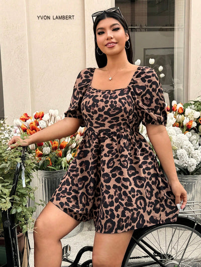 Fierce Plus Size Leopard Print Romper