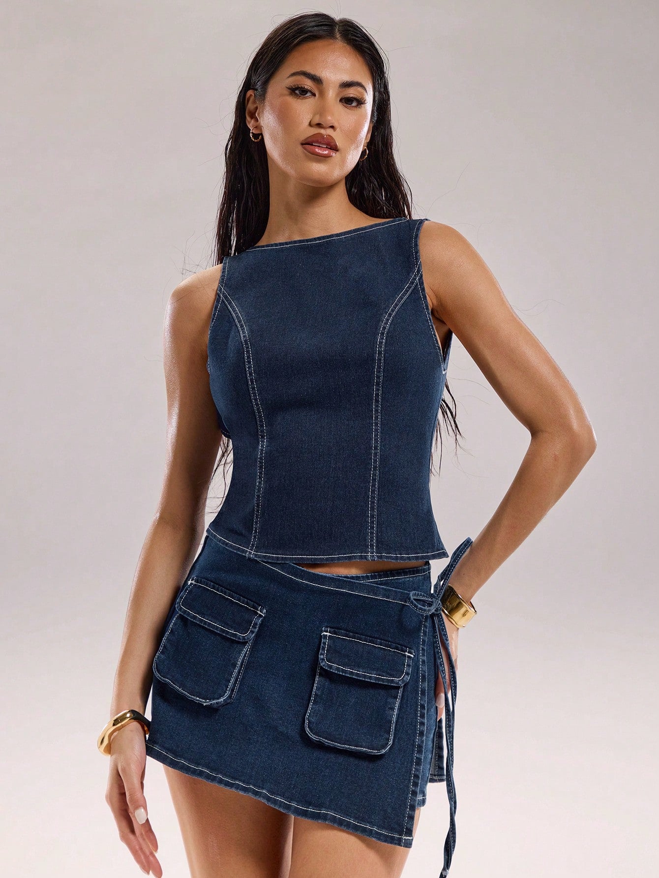 Stylish Sleeveless Denim Blouse for All Occasions