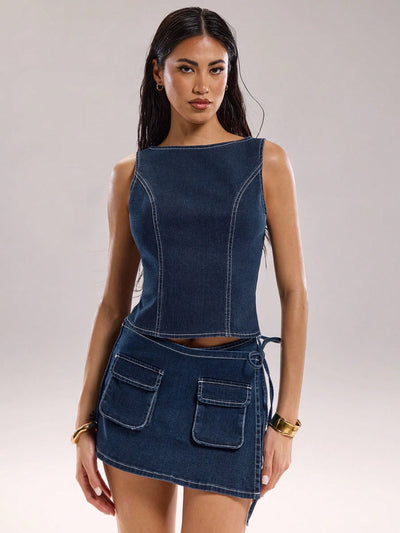 Stylish Sleeveless Denim Blouse for All Occasions