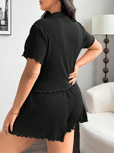 Elegant Plus Size Summer Two Piece Set