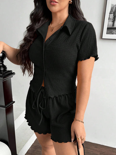 Elegant Plus Size Summer Two Piece Set