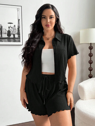 Elegant Plus Size Summer Two Piece Set
