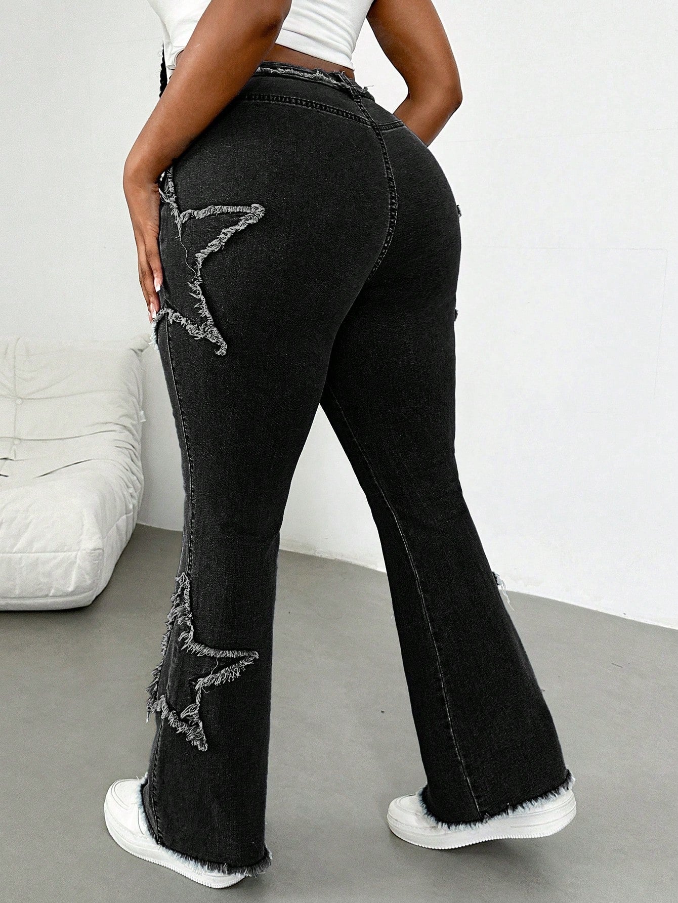 Plus Size Women’s Blue Elastic Skinny Flare Jeans