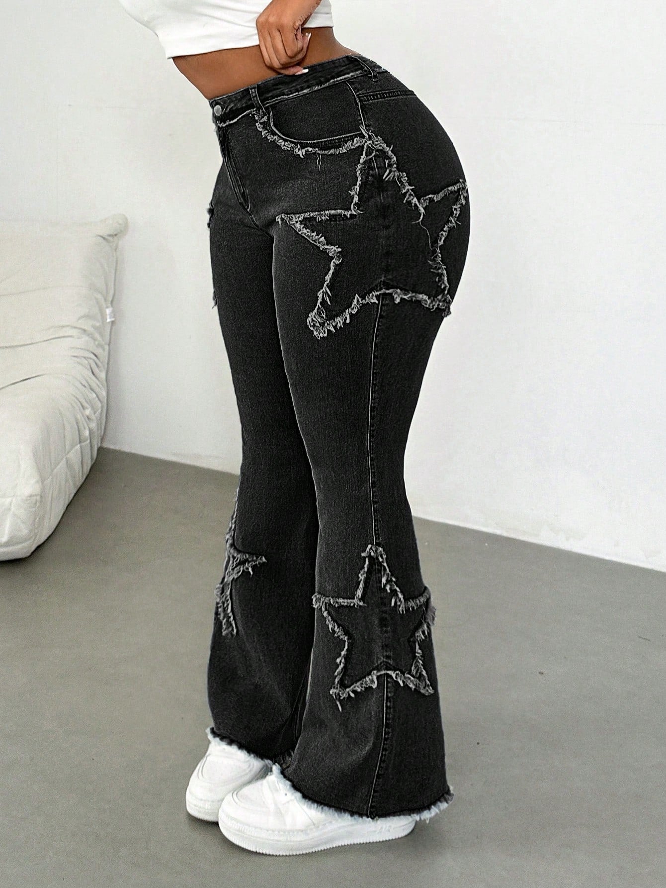 Plus Size Women’s Blue Elastic Skinny Flare Jeans