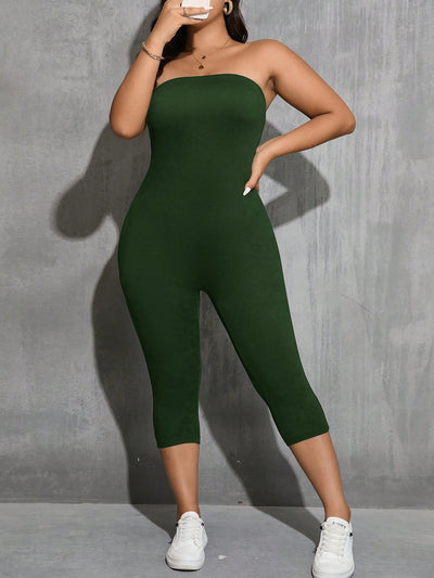 Chic Plus Size Strapless Summer Jumpsuit