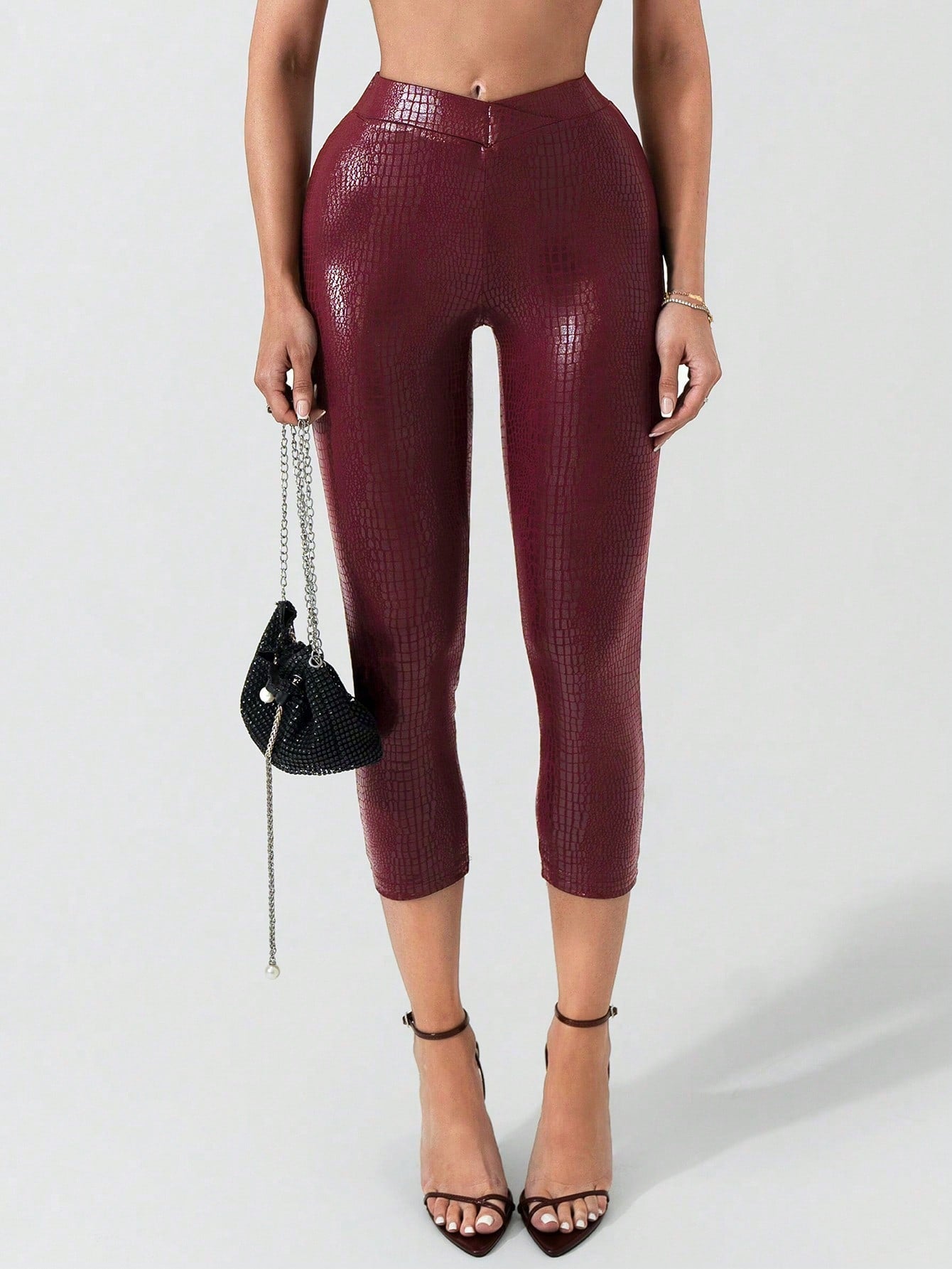 Vibrant Low Waist Red Party Leggings