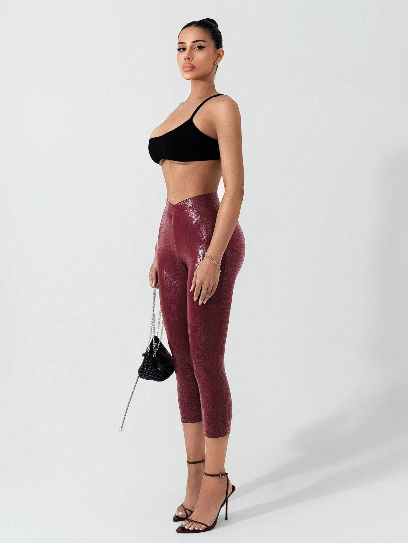 Vibrant Low Waist Red Party Leggings