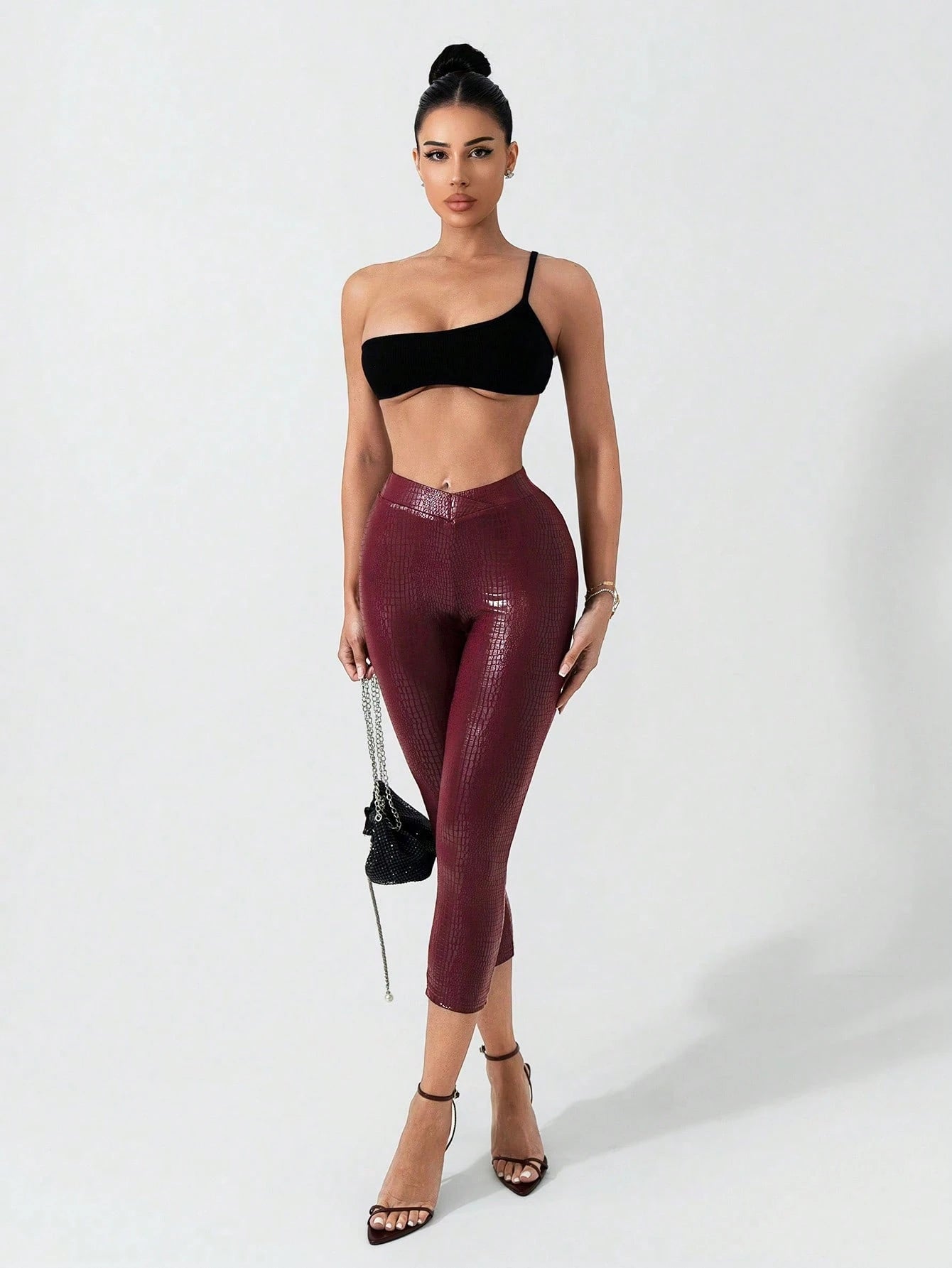 Vibrant Low Waist Red Party Leggings