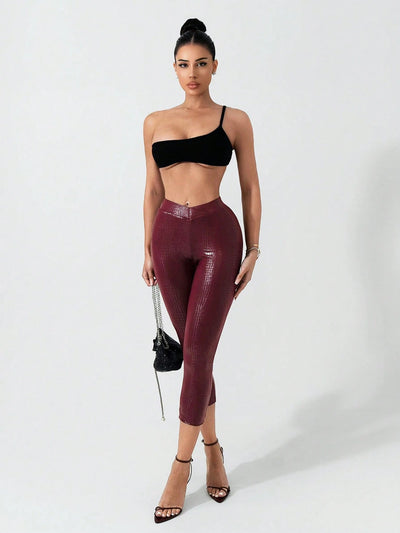 Vibrant Low Waist Red Party Leggings