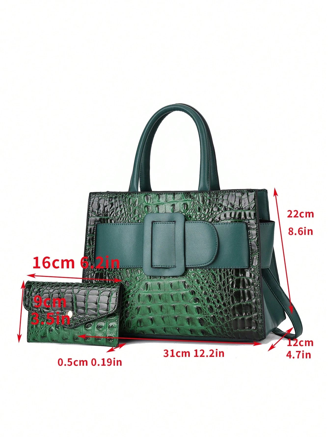 Luxurious Crocodile Embossed Handbag Set