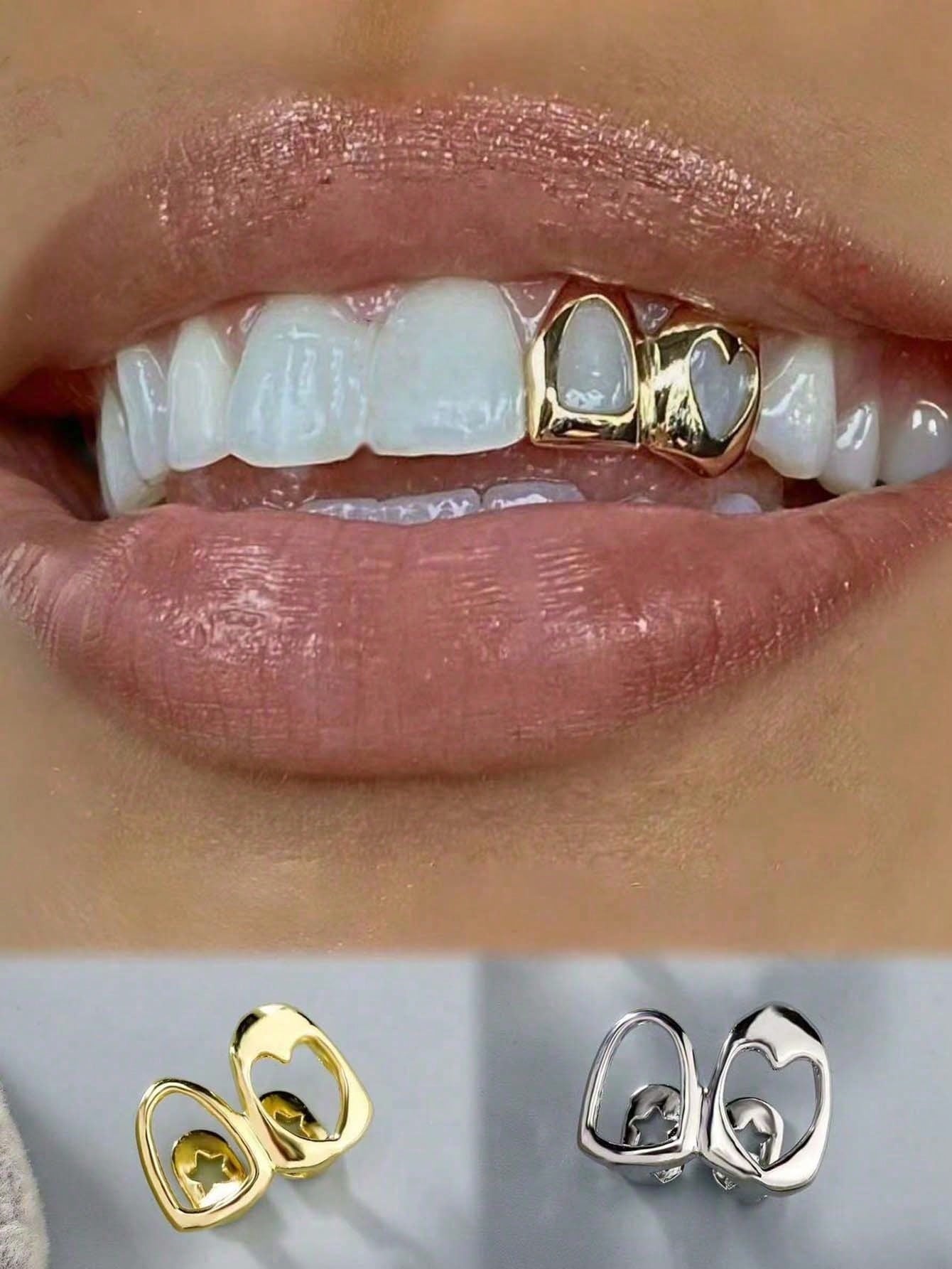 Hollow Gold Dual Teeth Festival Jewelry