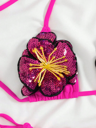 Stunning Avant-Garde 3D Flower Bikini Set