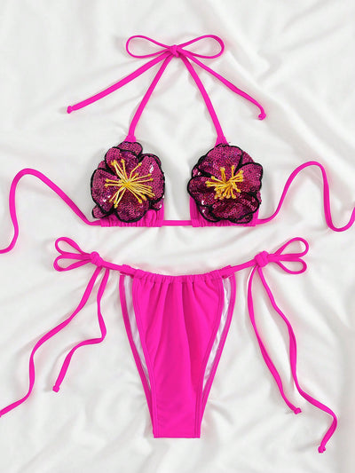 Stunning Avant-Garde 3D Flower Bikini Set