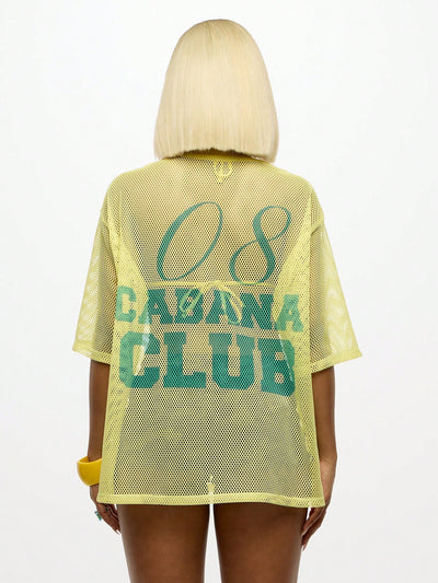Retro Varsity Mesh Beach Cover Up - Effortless Style