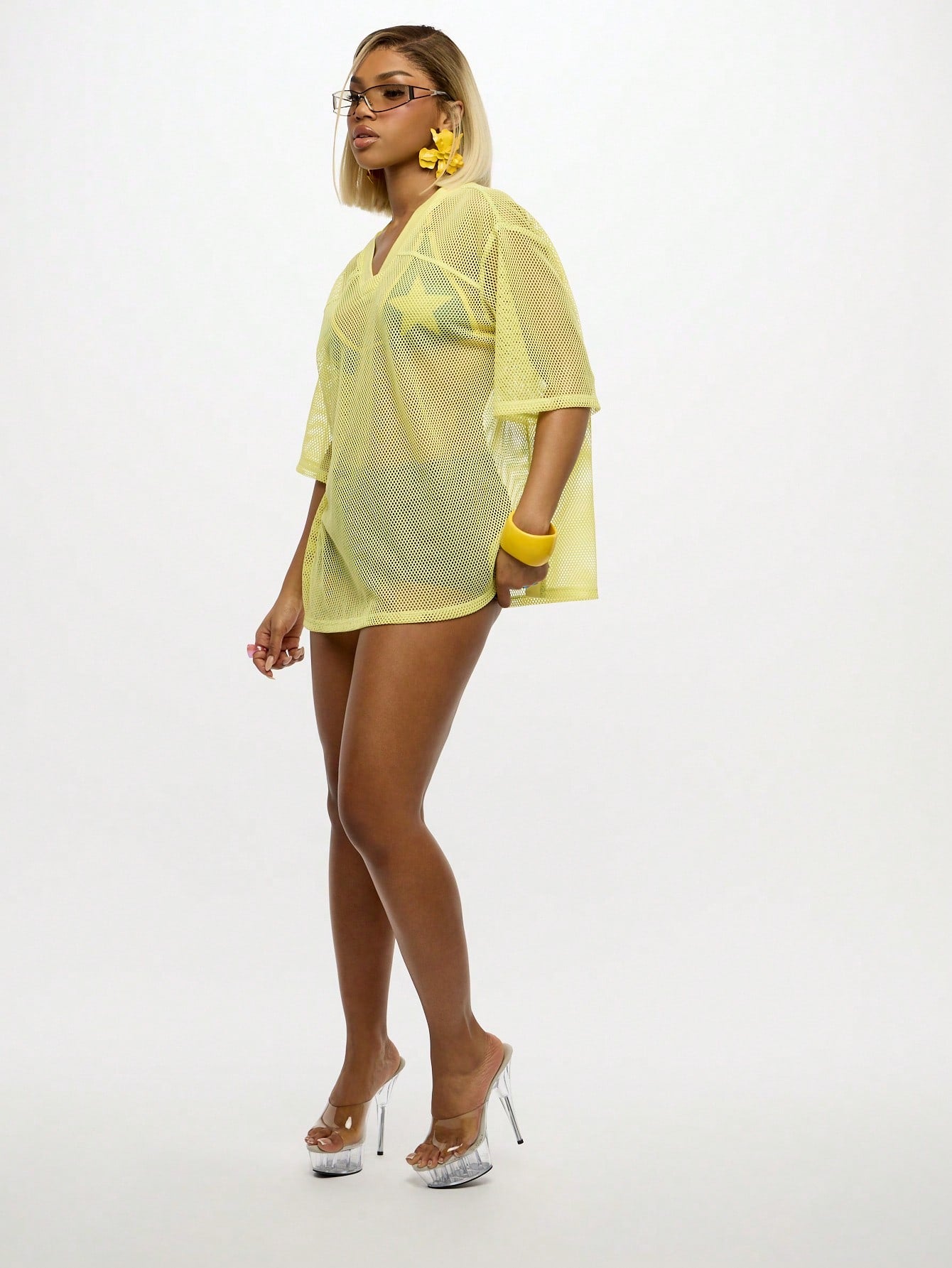 Retro Varsity Mesh Beach Cover Up - Effortless Style