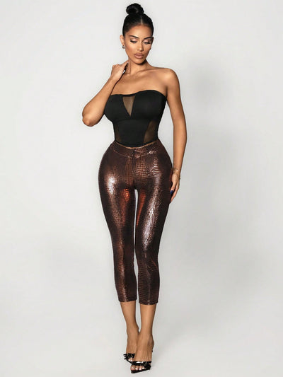 Vibrant Low Waist Red Party Leggings