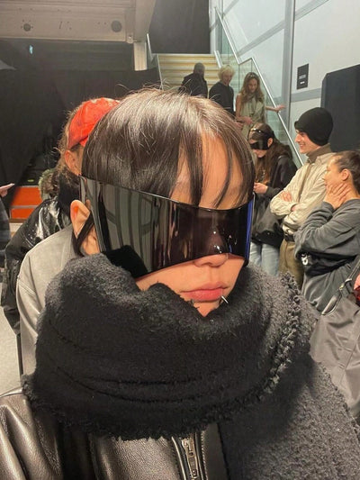 Chic Oversized Face Mask & Stylish Glasses Set