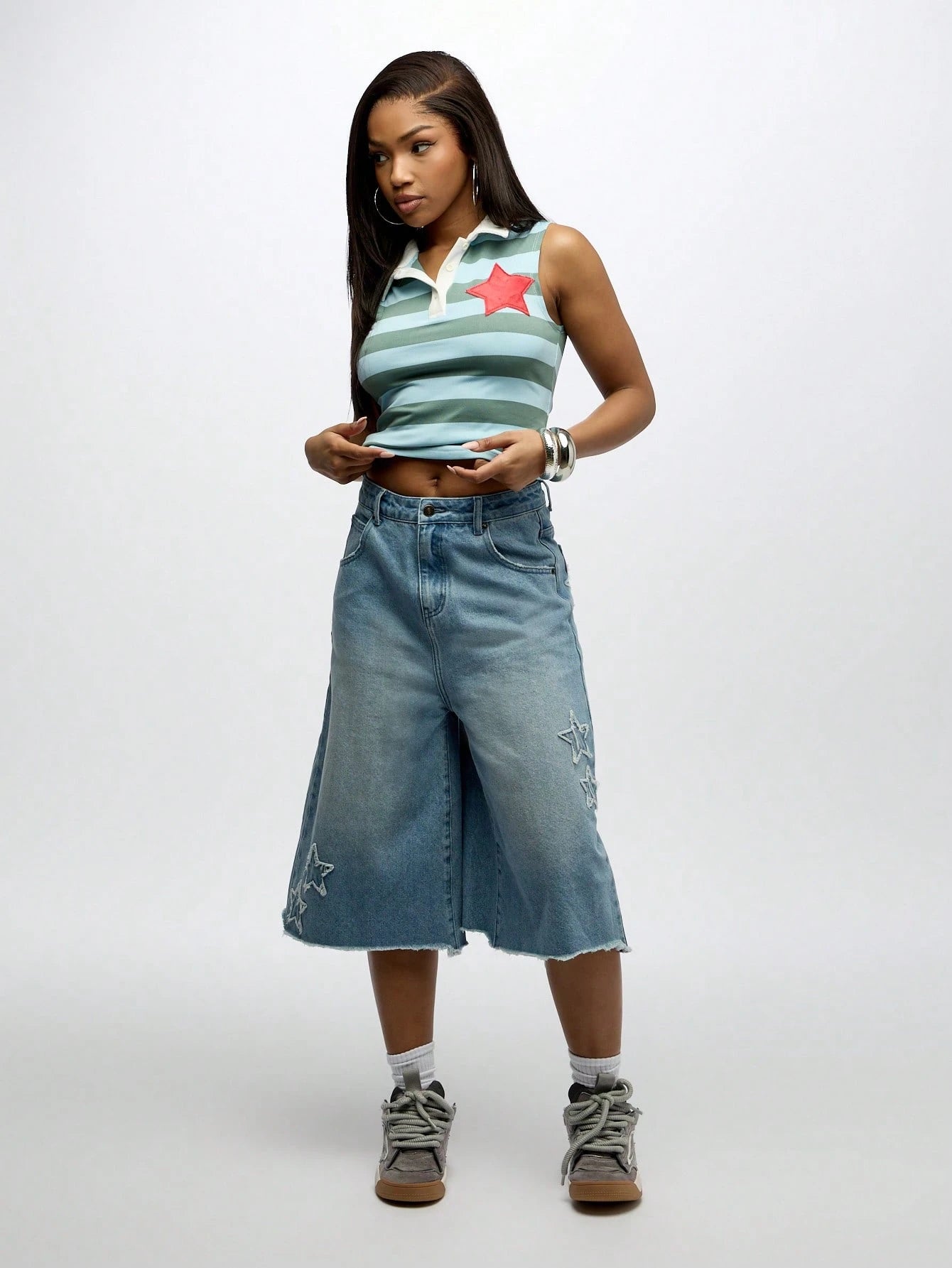 Retro Striped Rugby Vest Tank for Women