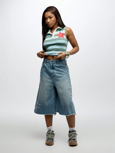 Retro Striped Rugby Vest Tank for Women