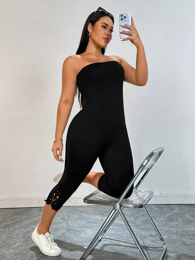 Chic Plus Size Strapless Summer Jumpsuit