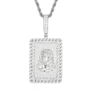 Iced Out Moissanite Jesus Head Pendant Necklace.