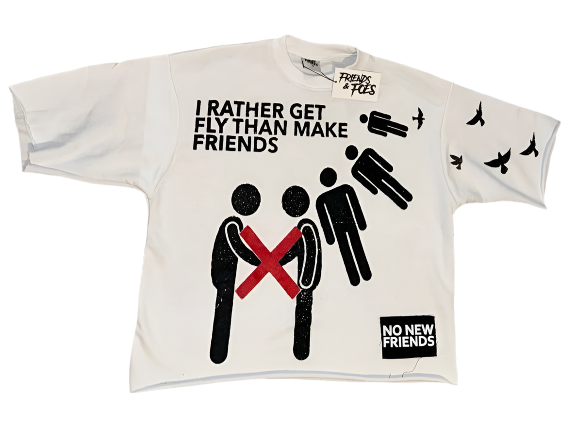 American No New Friends Graphic T-Shirt - Oversized Cotton Tee