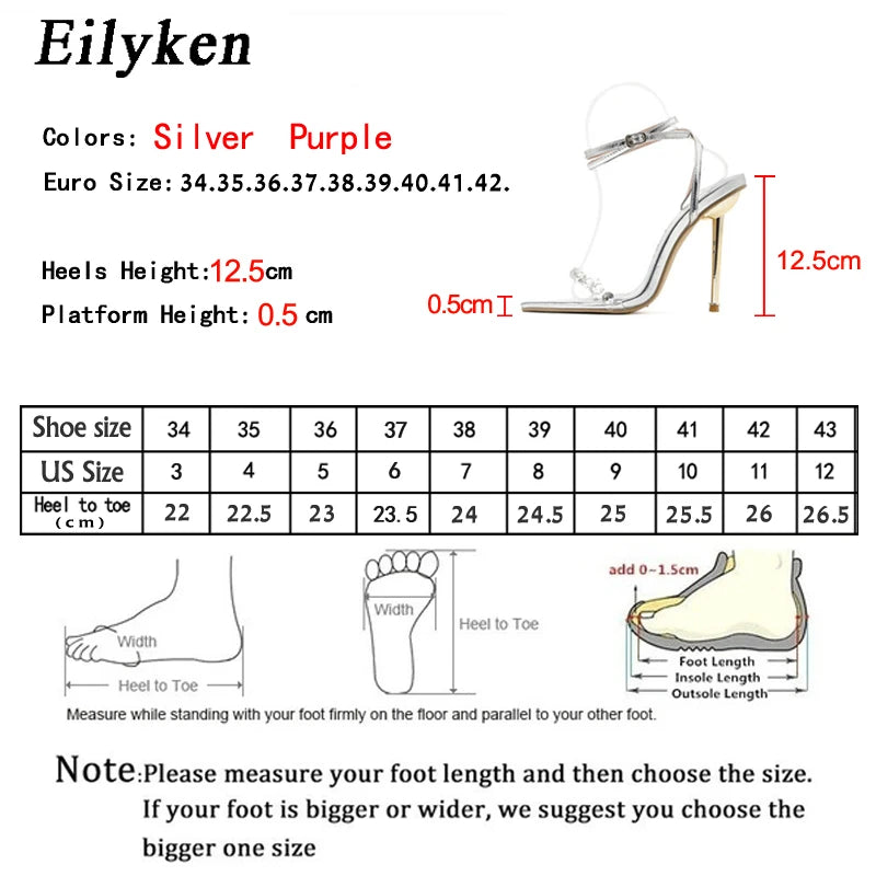 Eilyken Crystal High Heels Gladiator Sandals.