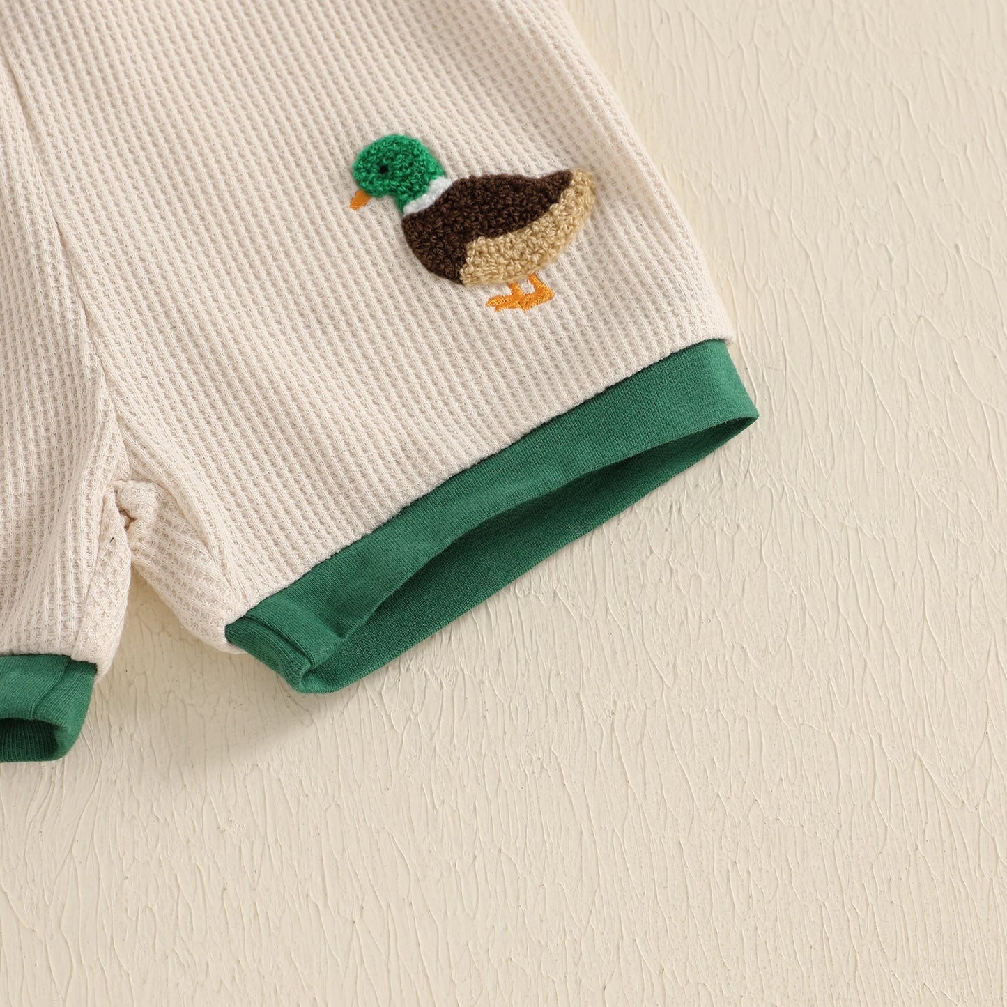 Cartoon Duck Embroidery Toddler Summer Outfit