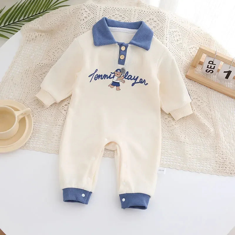 Handsome Baby Romper - Stylish Cotton Onesie for Newborns