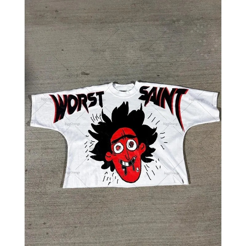 Casual Oversized Cartoon Printed T-Shirt for Men