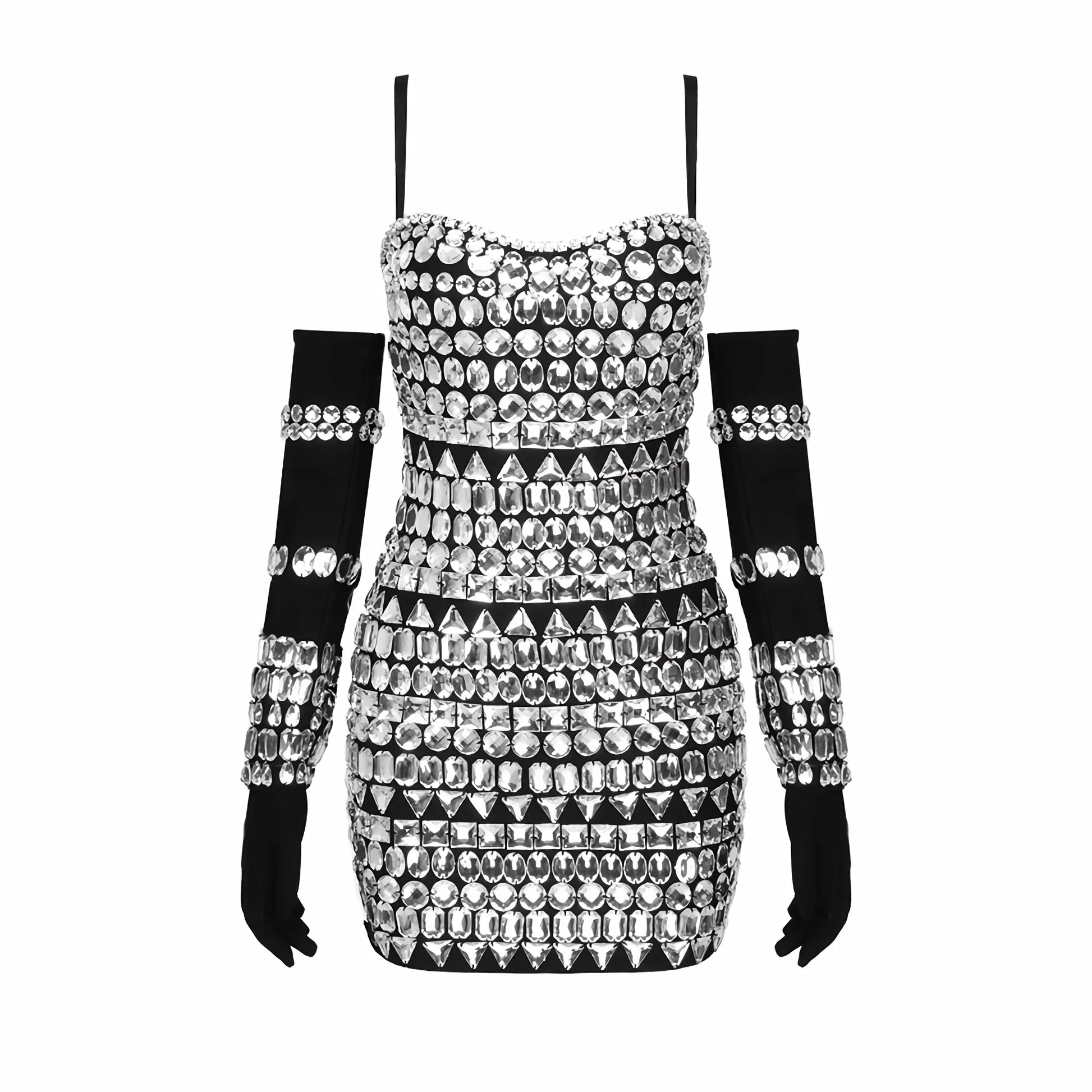 Luxury Hand Beaded Mini Bandage Dress for Women.