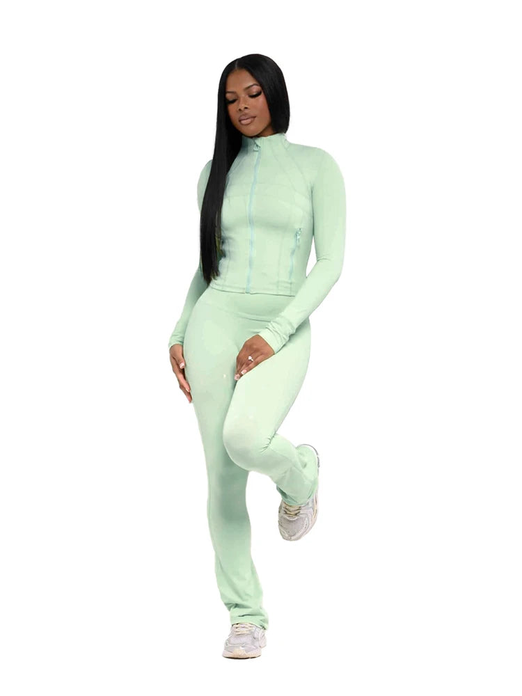 Chic Women's Two Piece Tracksuit Set - Fall Essential.