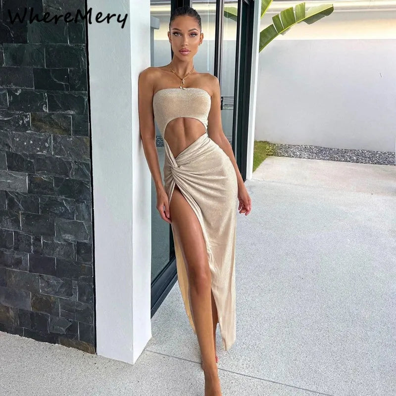 Elegant Sleeveless Slit Dress for Women - Summer 2024.