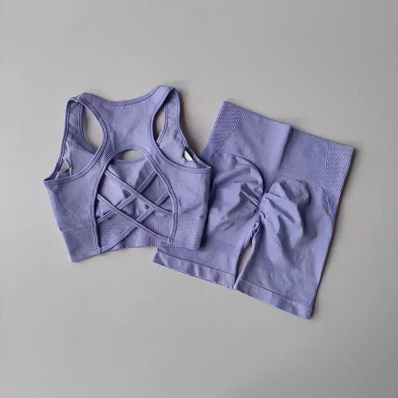 2 PCS Women’s Seamless Yoga Set - Trending Workout Suit.