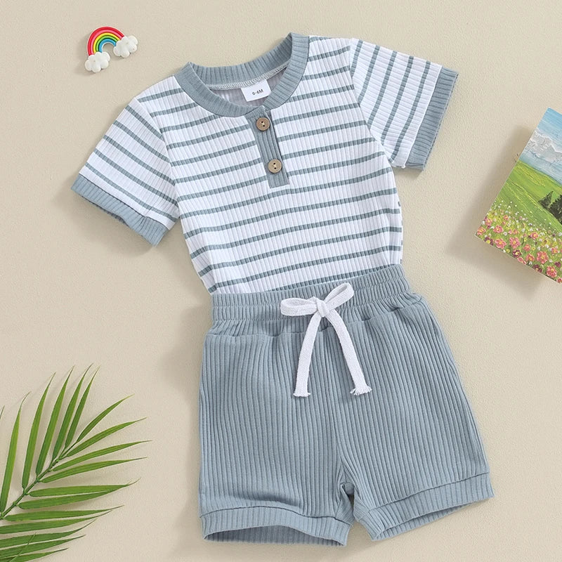 Kids Summer Striped Romper Set - Comfortable & Stylish