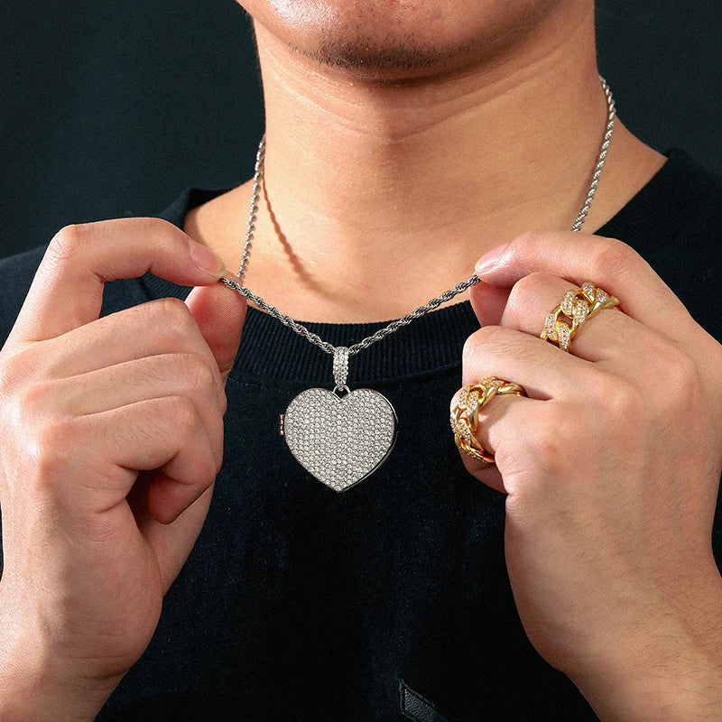 Custom Heart-Shaped Photo Pendant Necklace.