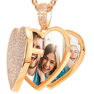 Custom Heart-Shaped Photo Pendant Necklace.