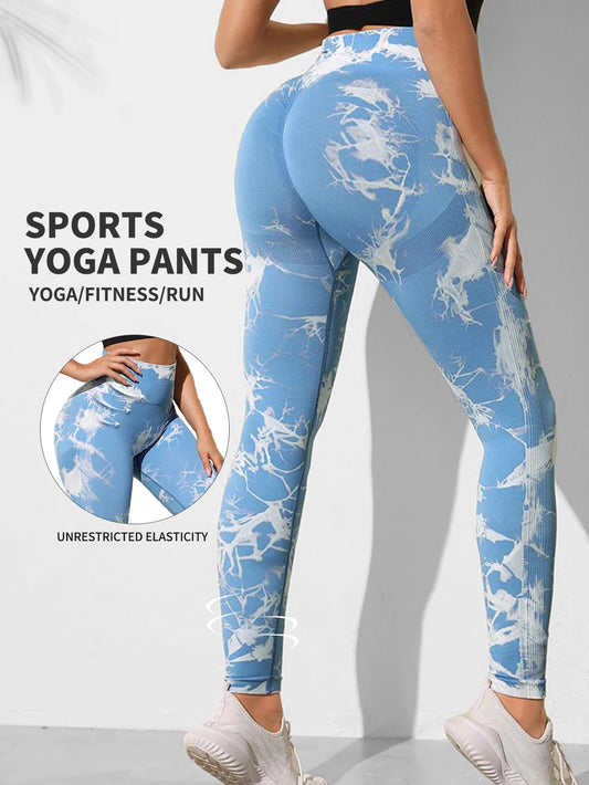 Trendy Tie Dye Yoga Pants for Women - High Waist Leggings.