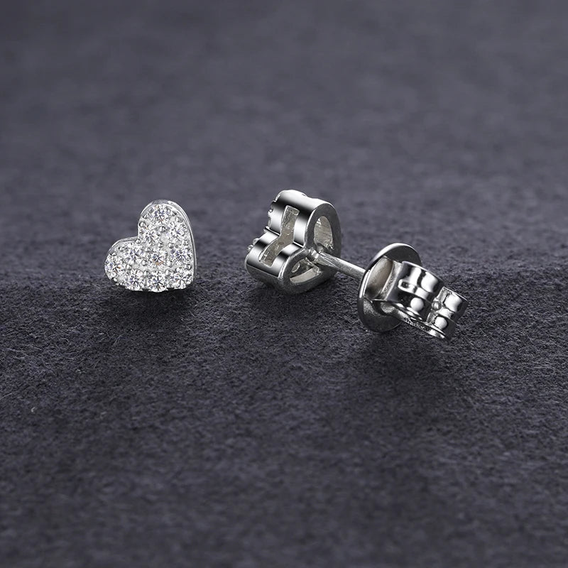 Dazzling 100% 925 Silver Moissanite Heart Earrings.