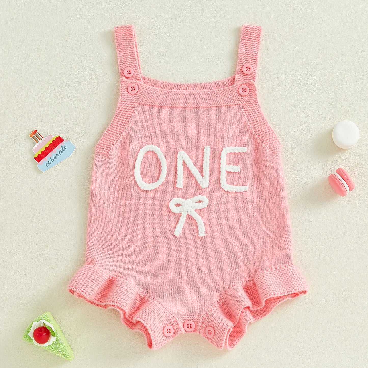 Summer Princess Sleeveless Knitted Baby Girls Romper