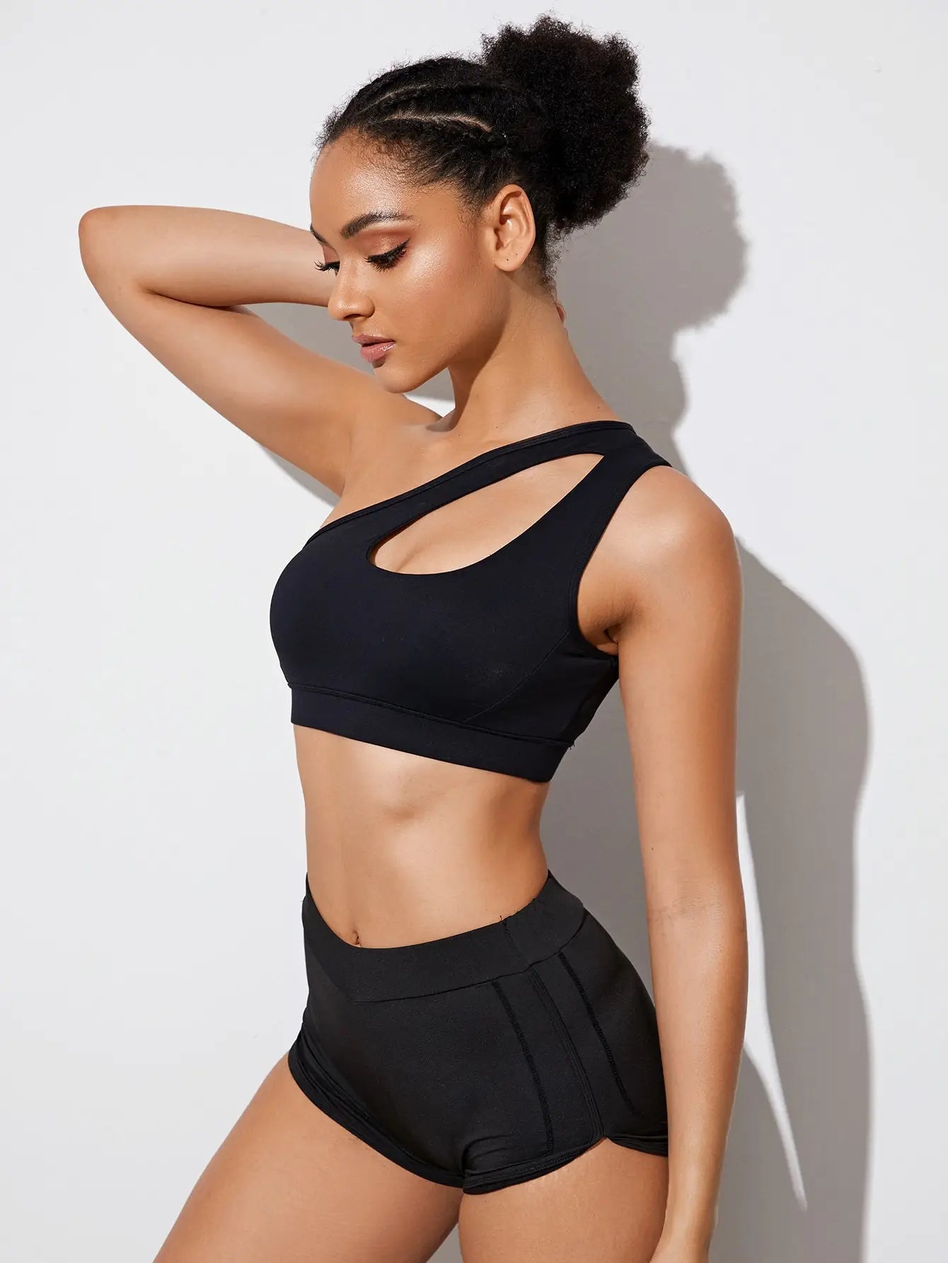 Stylish One Shoulder Push Up Sports Bra for Women.