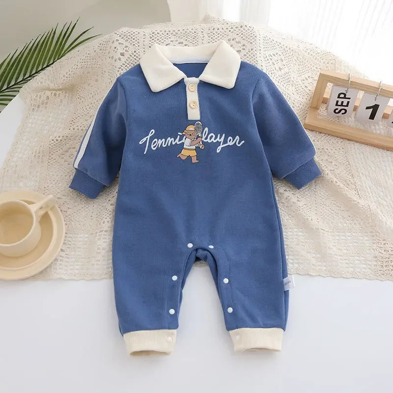 Handsome Baby Romper - Stylish Cotton Onesie for Newborns