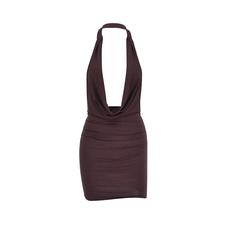 Trendy Women's Sexy Mini Backless Bodycon Dress.