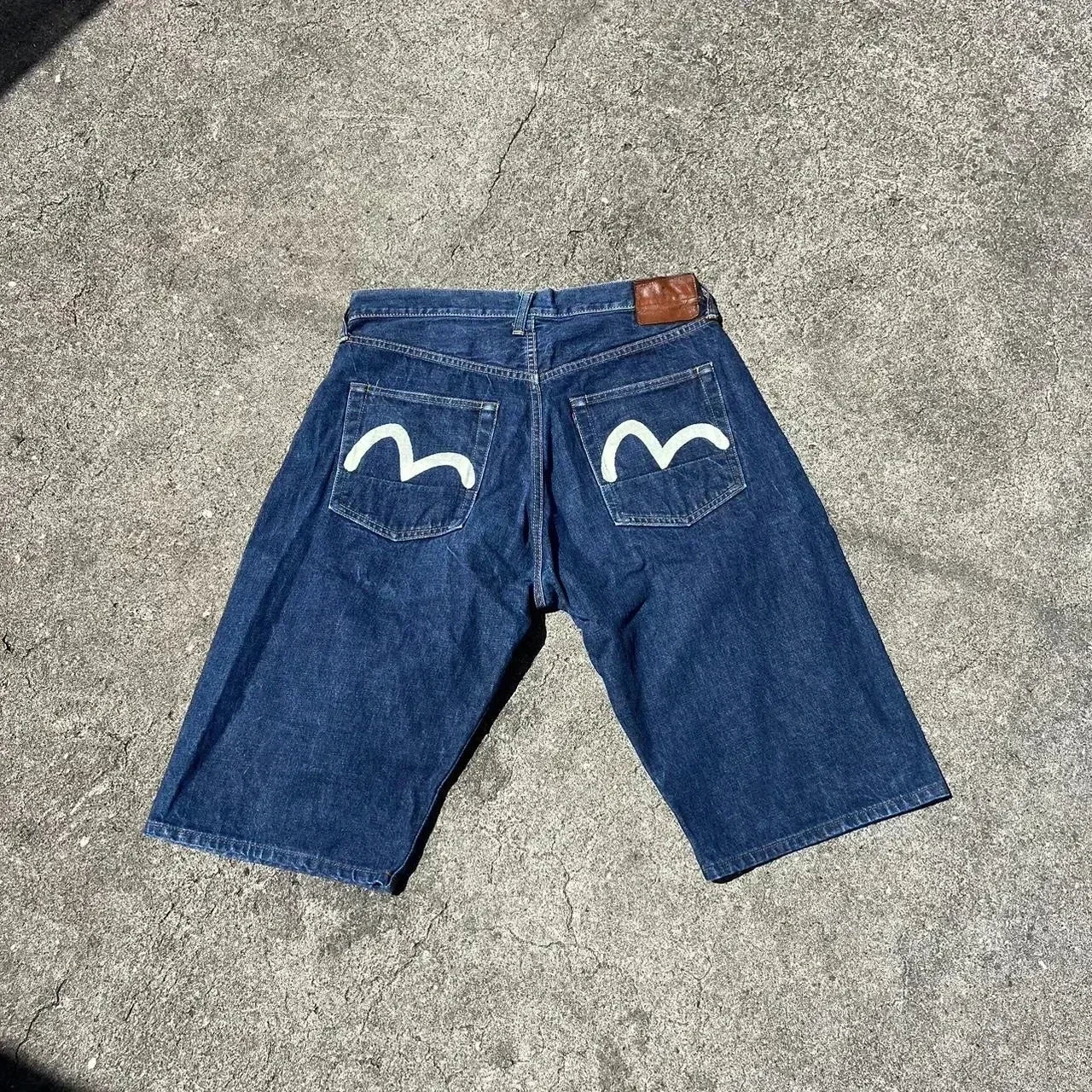 Y2K Baggy Denim Shorts with Rhinestones - Unisex Style