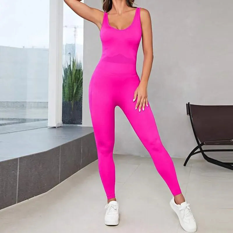 Trendy Sleeveless Backless Bodycon Jumpsuit.