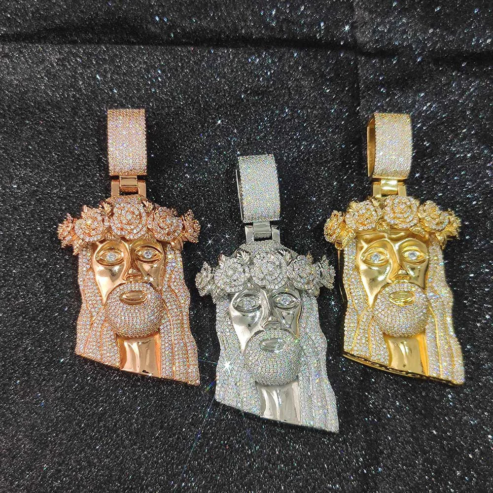 Iced Out Diamond Jesus Pendant - Luxury Hip Hop Jewelry.