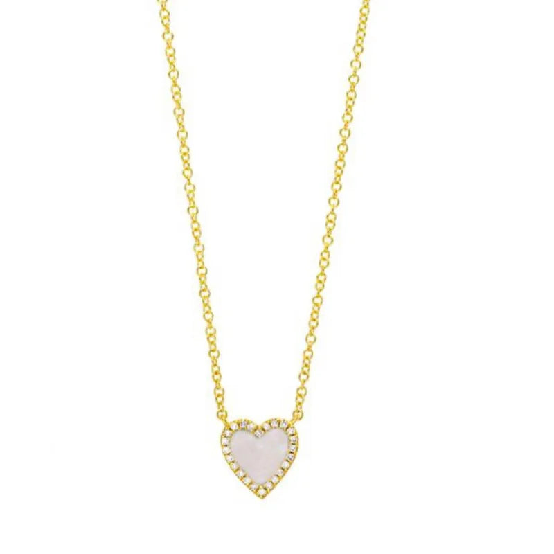 Natural Fritillaria Heart Necklace for Women.