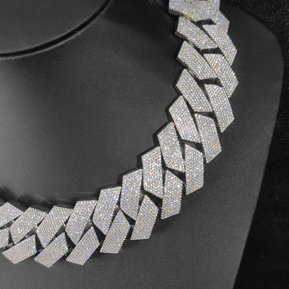 Iced-Out CZ Diamond Cuban Link Necklace - 30MM 7 Rows.